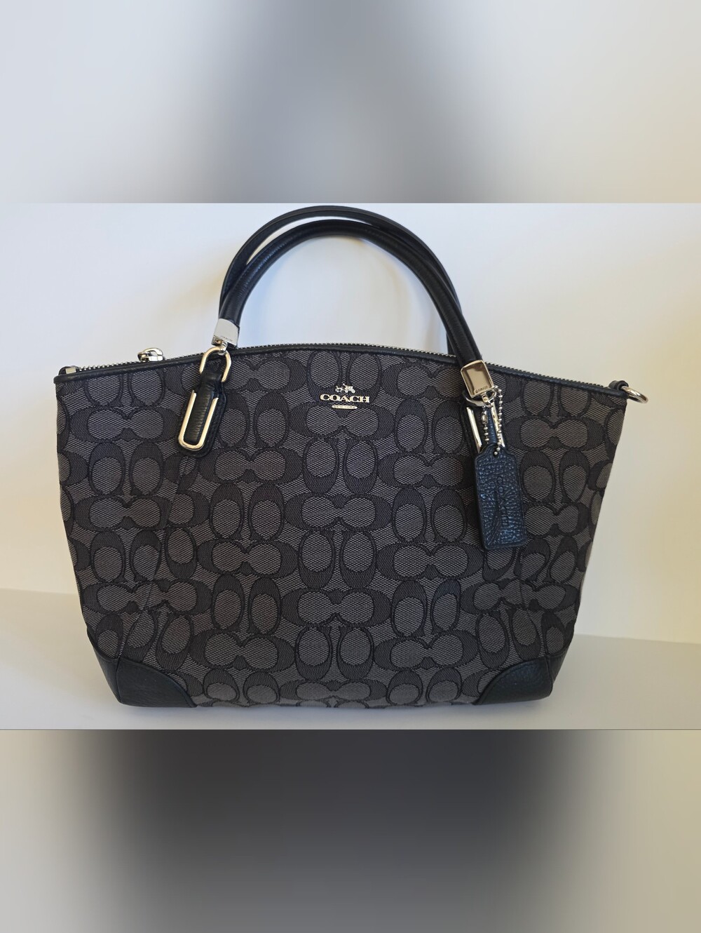 Coach Gray/Black Signature Dome Satchel - Coach